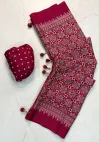 Tew Pure Creap Gajji Silk Ajrakh Printed Saree